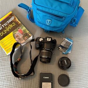 Canon Black DSLR Camera with Accessories